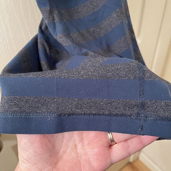 Lululemon Power Y Tank Top Gray and Teal Striped Women's Size 10 - Picture 13 of 13